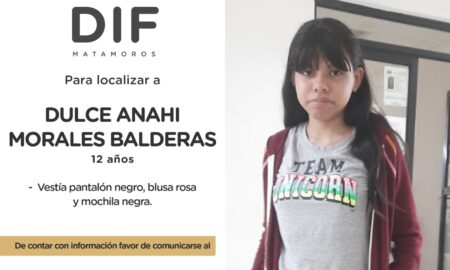 DIFUNDEN IMÁGEN DE ADOLESCENTE DESAPARECIDA EN MATAMOROS