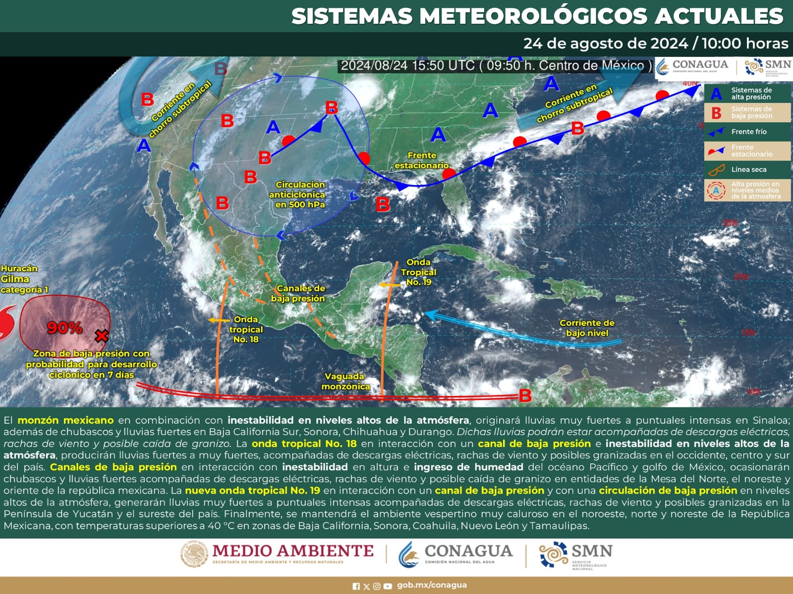 Pronostica SMN chubascos para este fin de semana en Tamaulipas