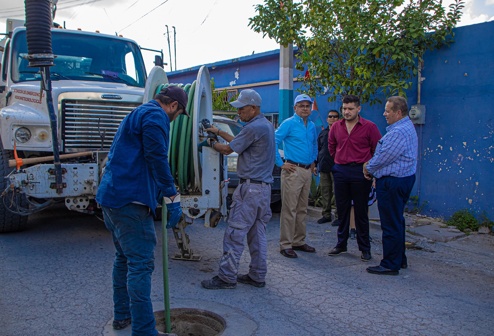 Supervisa alcalde Alberto Granados trabajos de desasolve que realiza la JAD